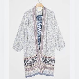 Anthropologie Maeve Arwen embroidered duster sweater jacket